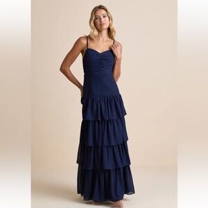 Lulu’s Navy Blue Tiered Maxi Dress